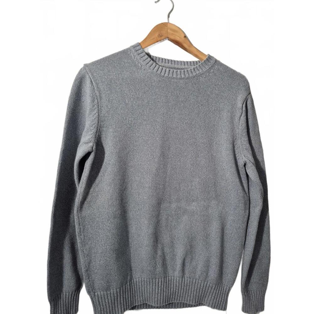 St John’s Bay Mens 100% Cotton Crew Neck Sweater Long Sleeve Color Heather Blue